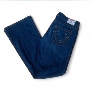 Vintage |True Religion| Low-rise Embroidered Logo Blue Jeans *Size 30L
